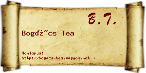 Bogács Tea névjegykártya